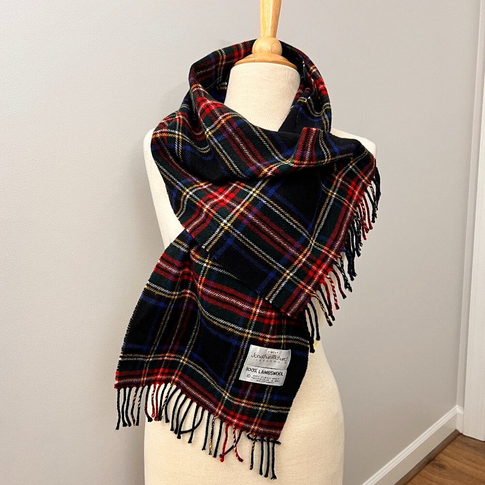 Vintage Jonathan Richard Ireland Tartan Plaid 100% Lambswool